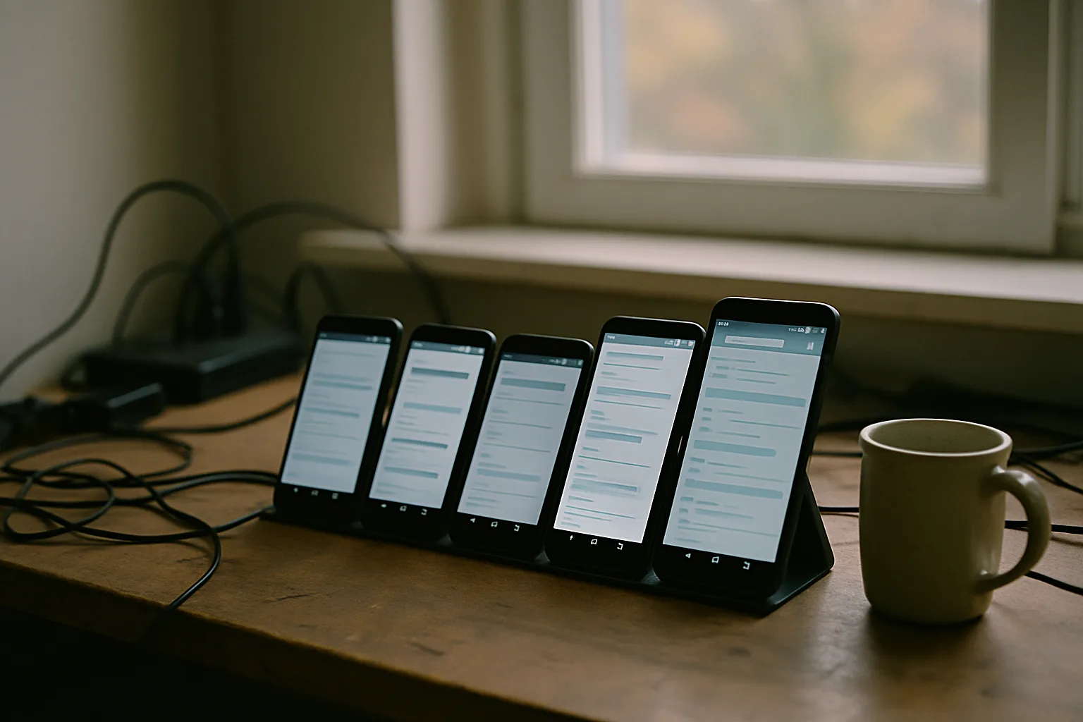 Test handsets, older Android versions included